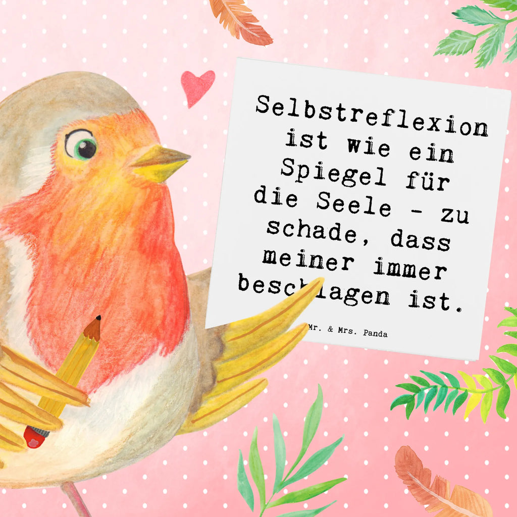 Deluxe Card Saying Selbstreflexion ist wie ein Spiegel für die Seele - zu schade, dass meiner immer beschlagen ist. Karte, Einladungskarte, Klappkarte, Hochwertige Klappkarte, Grußkarte, Hochwertige Grußkarte, Hochzeitskarte, Geburtstagskarte, Glückwunschkarte