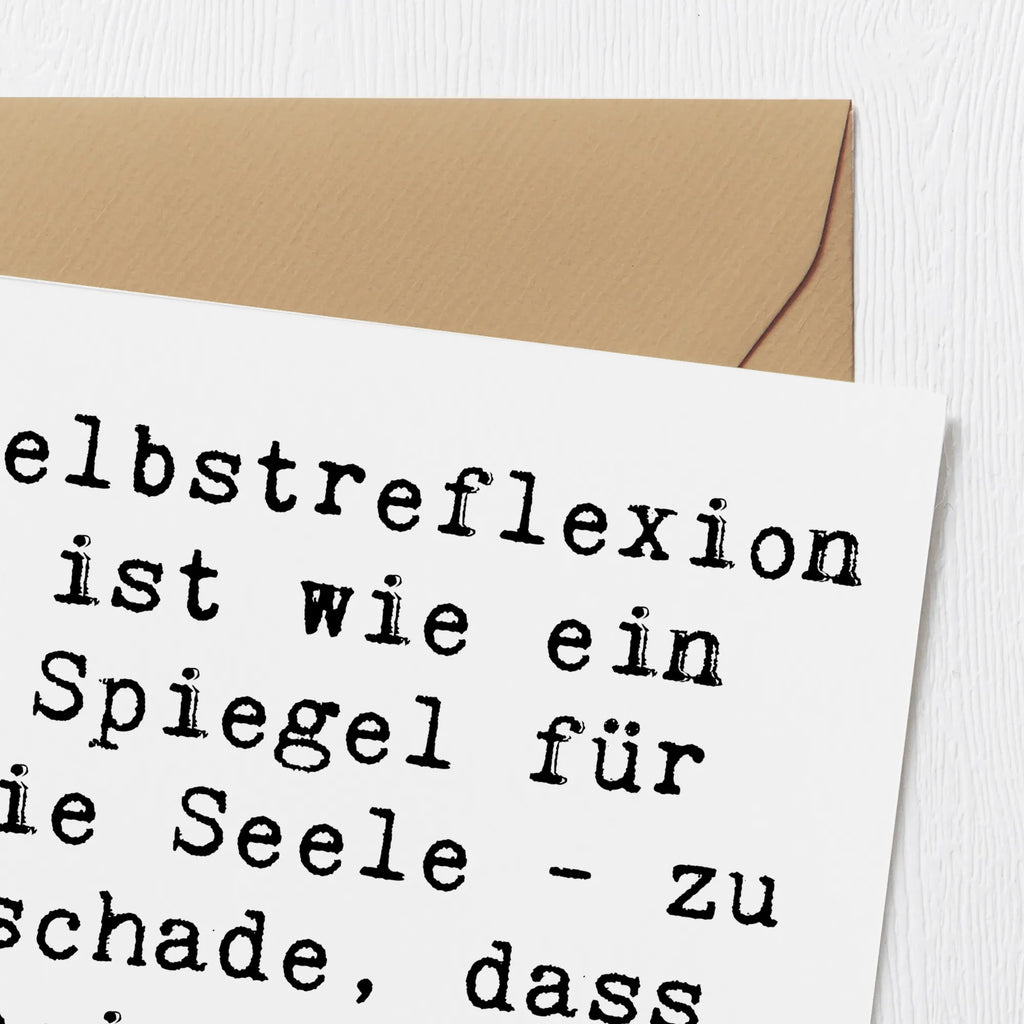 Deluxe Card Saying Selbstreflexion ist wie ein Spiegel für die Seele - zu schade, dass meiner immer beschlagen ist. Karte, Einladungskarte, Klappkarte, Hochwertige Klappkarte, Grußkarte, Hochwertige Grußkarte, Hochzeitskarte, Geburtstagskarte, Glückwunschkarte