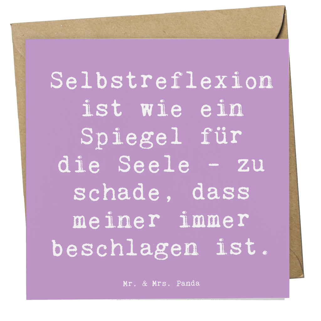 Deluxe Card Saying Selbstreflexion ist wie ein Spiegel für die Seele - zu schade, dass meiner immer beschlagen ist. Karte, Einladungskarte, Klappkarte, Hochwertige Klappkarte, Grußkarte, Hochwertige Grußkarte, Hochzeitskarte, Geburtstagskarte, Glückwunschkarte