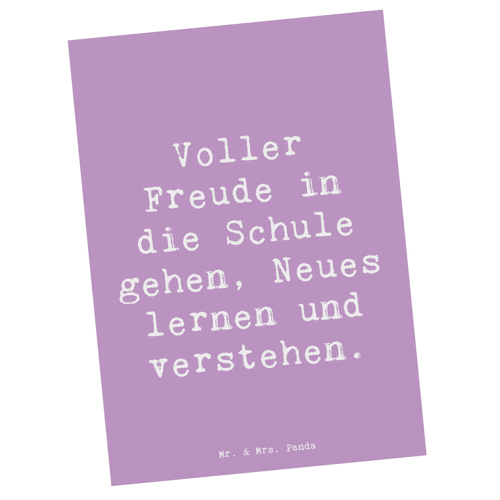 Postcard Saying Voller Freude in die Schule gehen, Neues lernen und verstehen. Einladungskarte, Ansichtskarten, Karte, Geburtstagskarte, Dankeskarte, Einladungskarten Geburtstag, Postkarte, Geschenkkarte, Ansichtskarte, Einladung, Einladung Geburtstag, Grußkarte