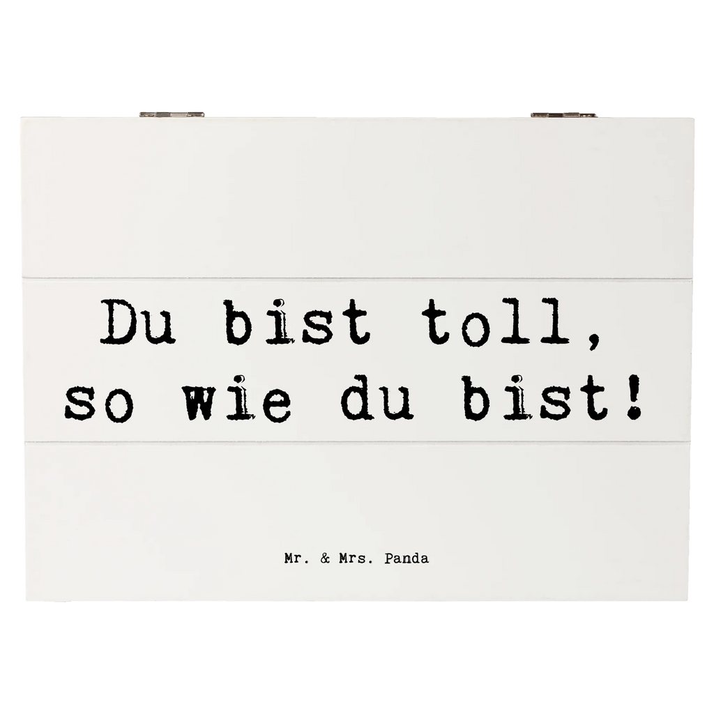 Wooden chest Saying Du bist toll, so wie du bist! Kiste, Dekokiste, Geschenkdose, Schatulle, Aufbewahrungsbox, Schatzkiste, Erinnerungskiste, Geschenkbox, Holzkiste, XXL, Truhe, Erinnerungsbox