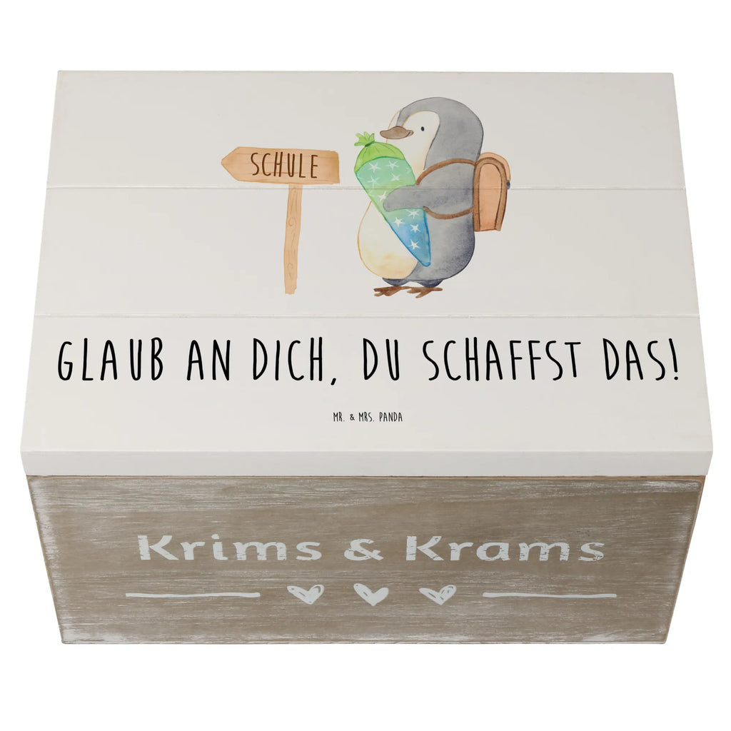 Holzkiste Schulanfang Glaube Geschenkdose, Kiste, Geschenkbox, Dekokiste, Schatzkiste, Truhe, Holzkiste, XXL, Erinnerungsbox, Erinnerungskiste, Aufbewahrungsbox, Schatulle
