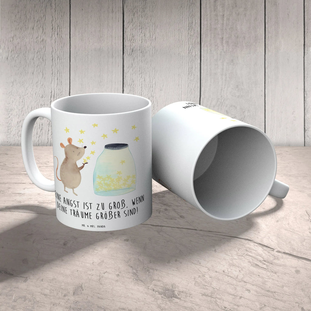 Mug Keine Angst ist zu groß, wenn deine Träume größer sind! Tasse, Geschenktasse, Porzellantasse, Tasse mit Zitaten, Teetasse, Tasse mit Motiven, Kaffeetasse, Bürotasse, Keramiktasse