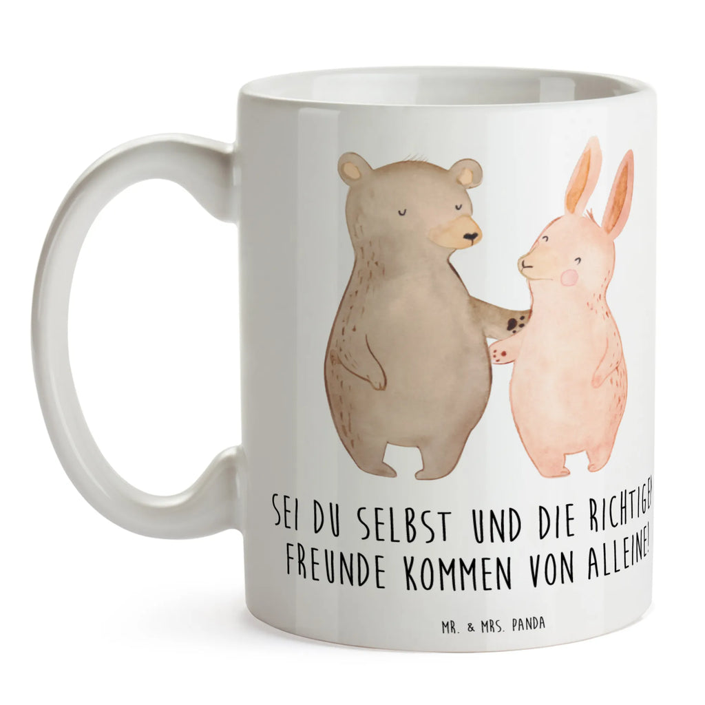 Mug Sei du selbst und die richtigen Freunde kommen von alleine! Kaffeetasse, Tasse mit Motiven, Tasse, Bürotasse, Porzellantasse, Tasse mit Zitaten, Geschenktasse, Teetasse, Keramiktasse