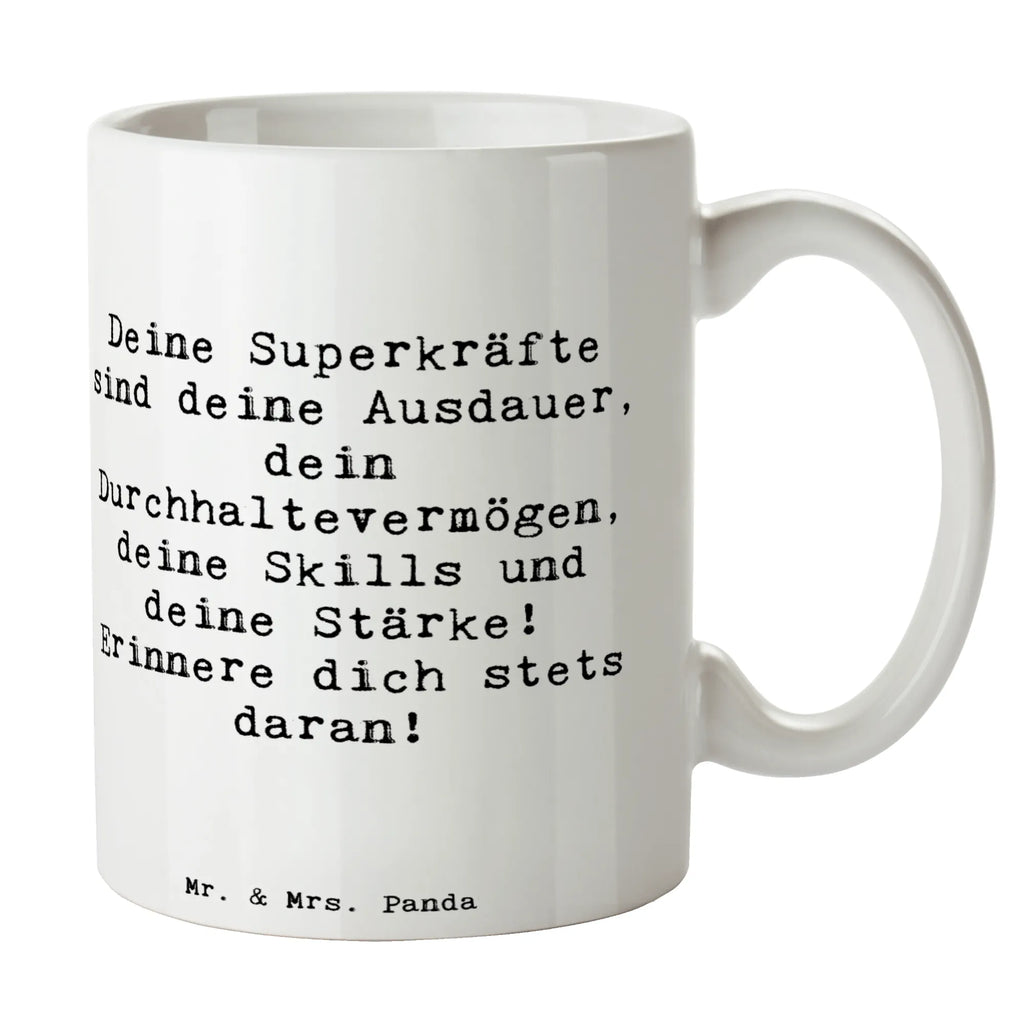 Mug Saying Deine Superkräfte sind deine Ausdauer, dein Durchhaltevermögen, deine Skills und deine Stärke! Erinnere dich stets daran! Porzellantasse, Bürotasse, Kaffeetasse, Tasse, Teetasse, Tasse mit Zitaten, Tasse mit Motiven, Keramiktasse, Geschenktasse