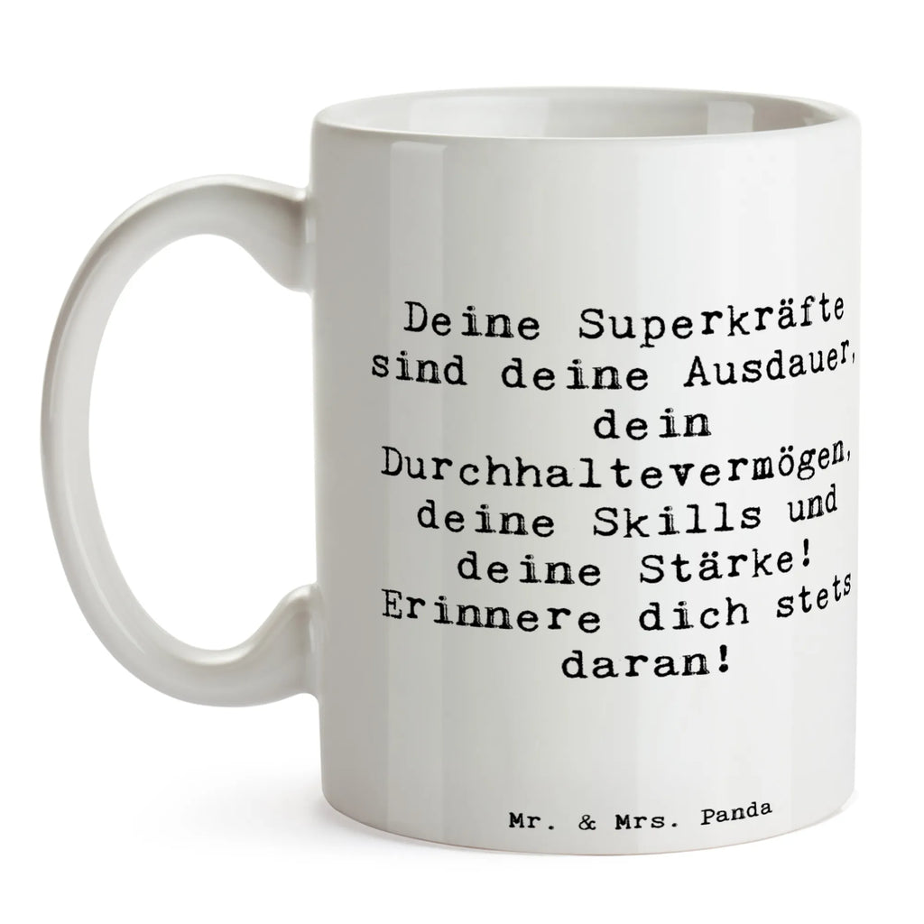 Mug Saying Deine Superkräfte sind deine Ausdauer, dein Durchhaltevermögen, deine Skills und deine Stärke! Erinnere dich stets daran! Porzellantasse, Bürotasse, Kaffeetasse, Tasse, Teetasse, Tasse mit Zitaten, Tasse mit Motiven, Keramiktasse, Geschenktasse