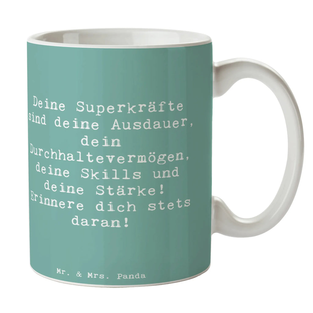 Mug Saying Deine Superkräfte sind deine Ausdauer, dein Durchhaltevermögen, deine Skills und deine Stärke! Erinnere dich stets daran! Porzellantasse, Bürotasse, Kaffeetasse, Tasse, Teetasse, Tasse mit Zitaten, Tasse mit Motiven, Keramiktasse, Geschenktasse
