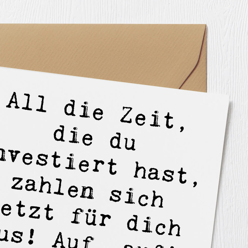 Deluxe Card Saying All die Zeit, die du investiert hast, zahlen sich jetzt für dich aus! Auf, auf! Hol dir den Sieg! Geburtstagskarte, Glückwunschkarte, Karte, Hochwertige Grußkarte, Einladungskarte, Hochwertige Klappkarte, Klappkarte, Grußkarte, Hochzeitskarte