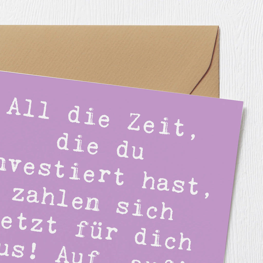 Deluxe Card Saying All die Zeit, die du investiert hast, zahlen sich jetzt für dich aus! Auf, auf! Hol dir den Sieg! Geburtstagskarte, Glückwunschkarte, Karte, Hochwertige Grußkarte, Einladungskarte, Hochwertige Klappkarte, Klappkarte, Grußkarte, Hochzeitskarte