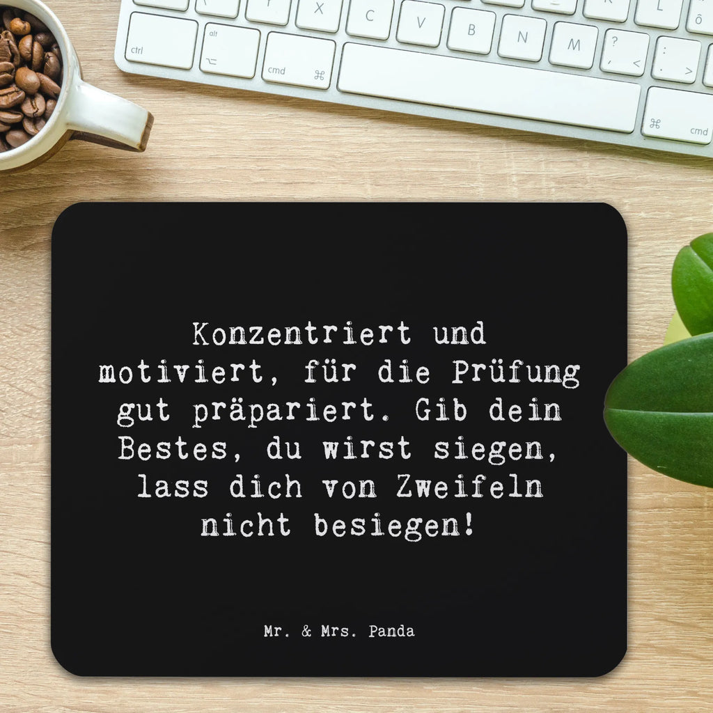 Mouse mat Saying Konzentriert und motiviert, für die Prüfung gut präpariert. Gib dein Bestes, du wirst siegen, lass dich von Zweifeln nicht besiegen! Mousepad, Büroausstattung, PC Zubehör, Computer zubehör, Einzigartiges Mauspad, Arbeitszimmer, Mauspad Büro, Mauspad, Designer Mauspad, Mausunterlage