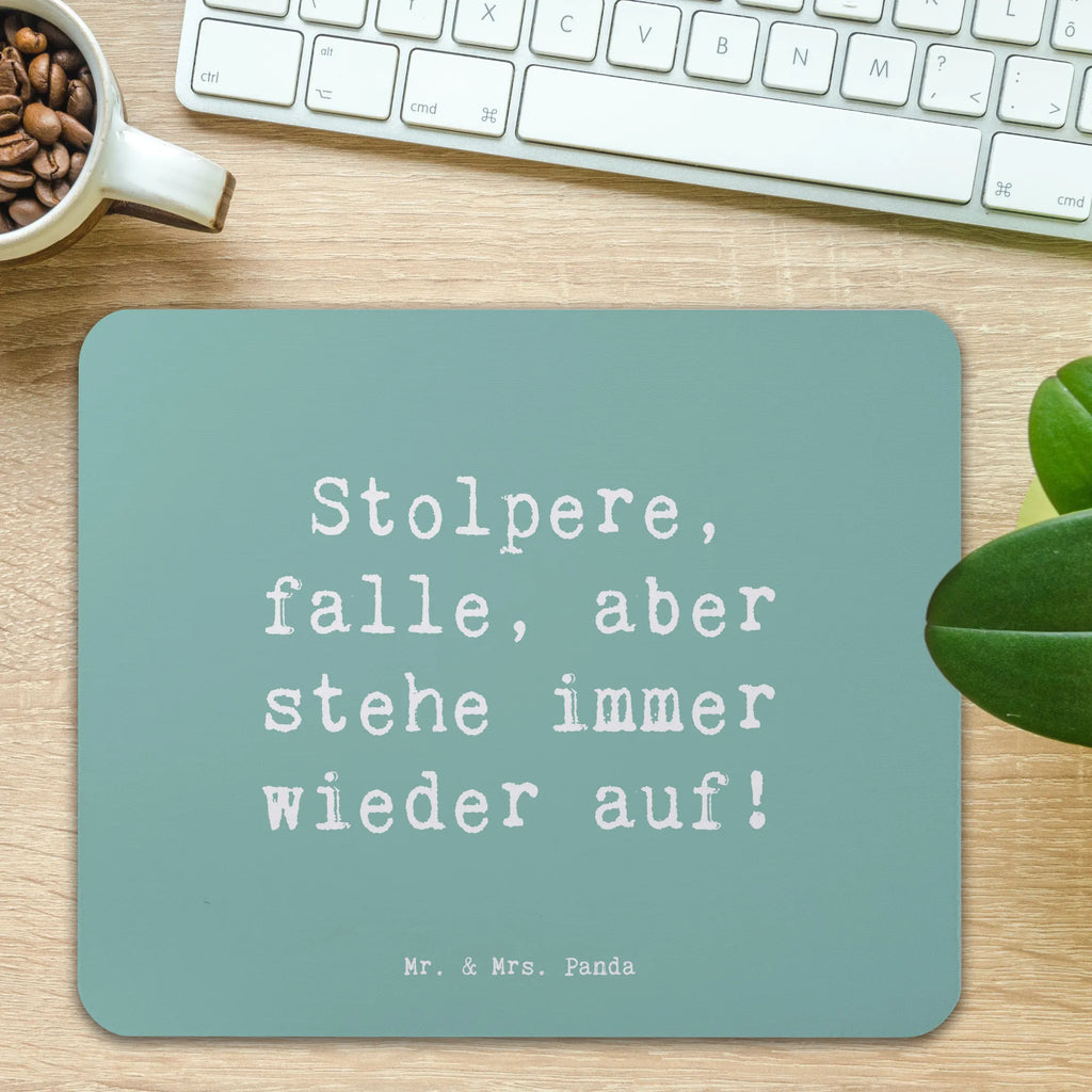 Mouse mat Saying Stolpere, falle, aber stehe immer wieder auf! Einzigartiges Mauspad, Arbeitszimmer, Mousepad, Mauspad, PC Zubehör, Büroausstattung, Computer zubehör, Mausunterlage, Designer Mauspad, Mauspad Büro