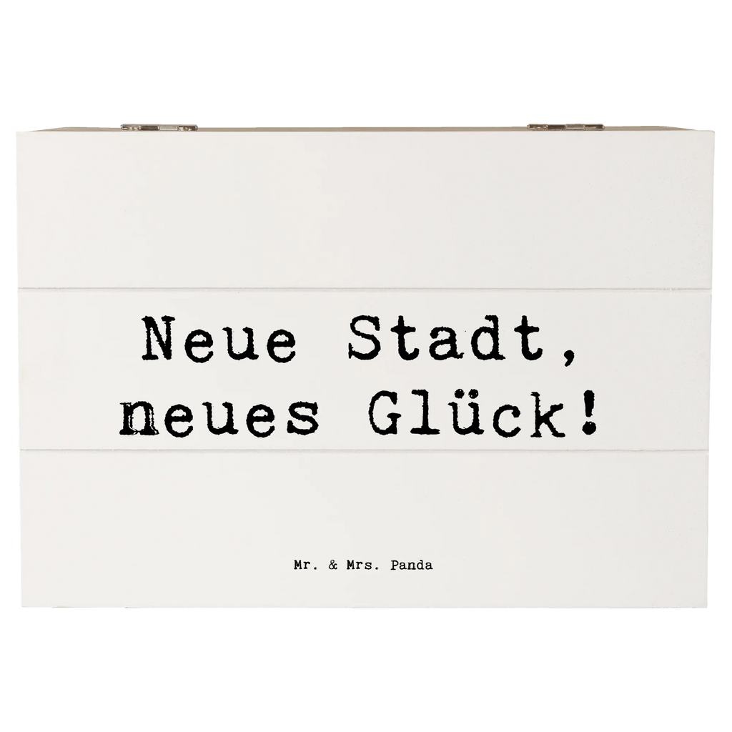 Wooden chest Saying Neue Stadt, neues Glück! XXL, Kiste, Schatulle, Aufbewahrungsbox, Geschenkdose, Truhe, Erinnerungsbox, Erinnerungskiste, Dekokiste, Schatzkiste, Geschenkbox, Holzkiste
