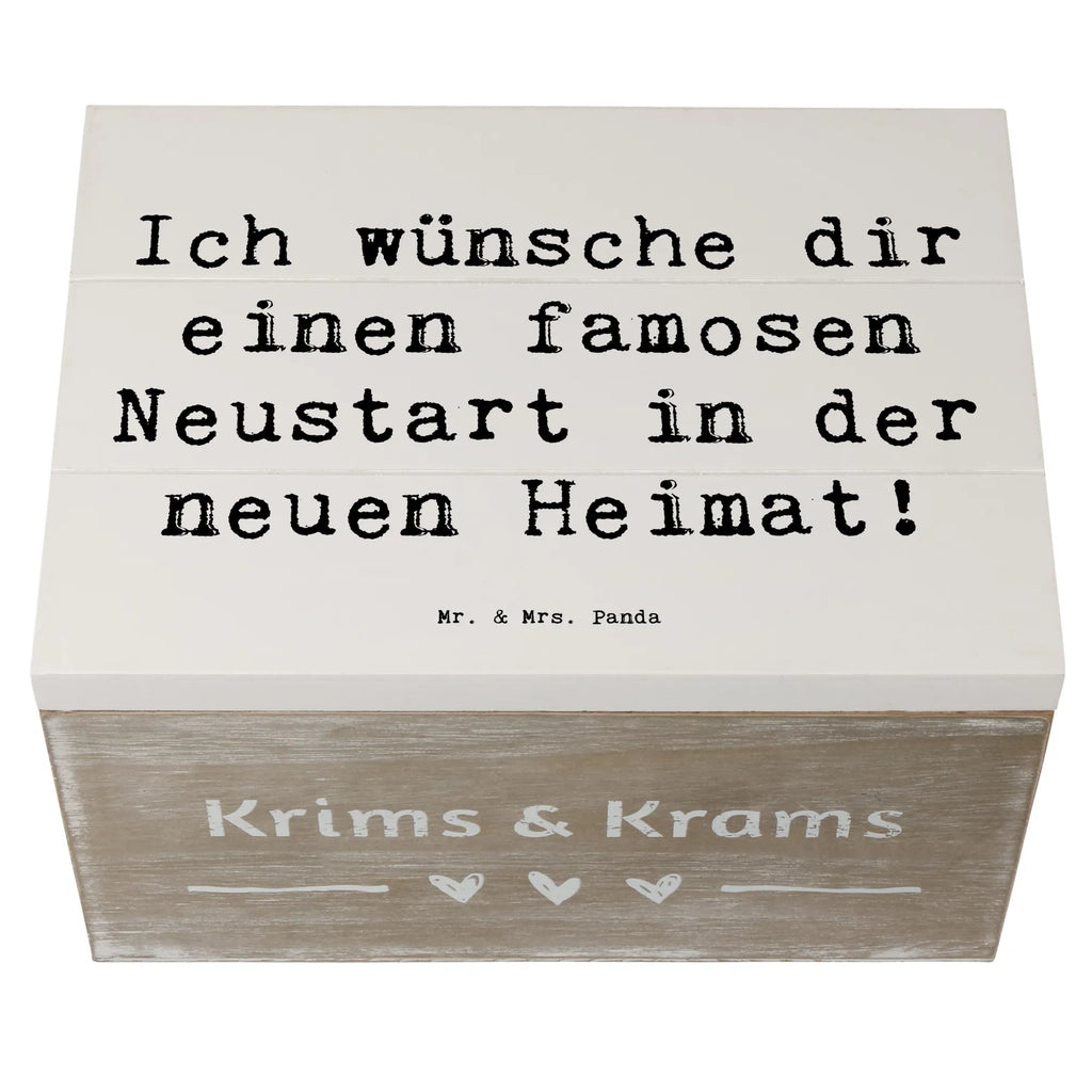 Holzkiste Spruch Neustart Umzug Erinnerungskiste, Truhe, Holzkiste, Geschenkdose, Dekokiste, Erinnerungsbox, Aufbewahrungsbox, Schatulle, Schatzkiste, Geschenkbox, Kiste, XXL, sprüche, zitate, spruch kollektion, inspiration, motivation, lebensweisheiten, geschenkideen, wanddeko, wohnaccessoires, sprüche sammlung, schöne sprüche, glück, liebe, freude, lächeln, alltag verschönern, nachhaltige geschenke, dekoration, kreativ, einzigartig, shopify, mr and mrs panda