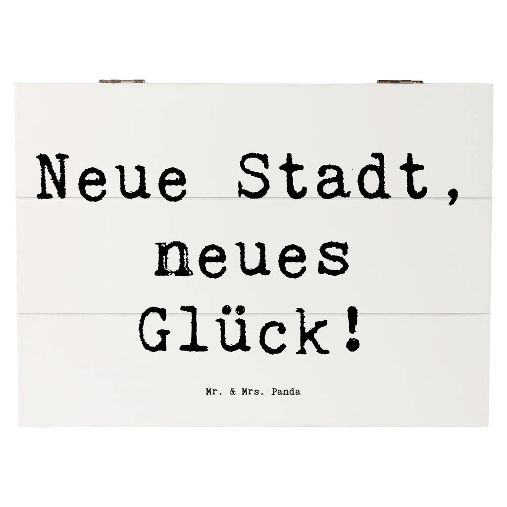 Wooden chest Saying Neue Stadt, neues Glück! XXL, Kiste, Schatulle, Aufbewahrungsbox, Geschenkdose, Truhe, Erinnerungsbox, Erinnerungskiste, Dekokiste, Schatzkiste, Geschenkbox, Holzkiste
