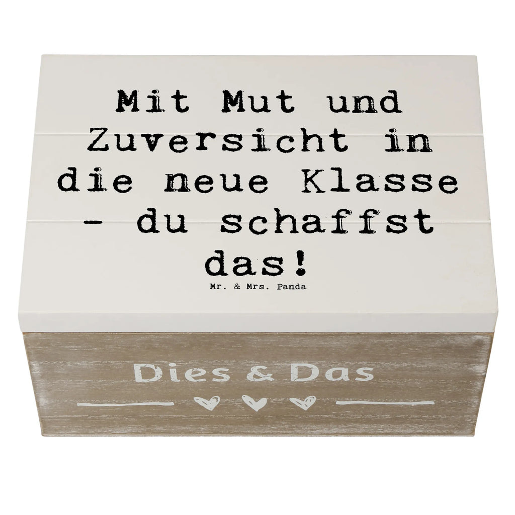 Wooden chest Saying Mit Mut und Zuversicht in die neue Klasse - du schaffst das! XXL, Schatzkiste, Schatulle, Truhe, Erinnerungsbox, Holzkiste, Geschenkbox, Erinnerungskiste, Aufbewahrungsbox, Geschenkdose, Kiste, Dekokiste