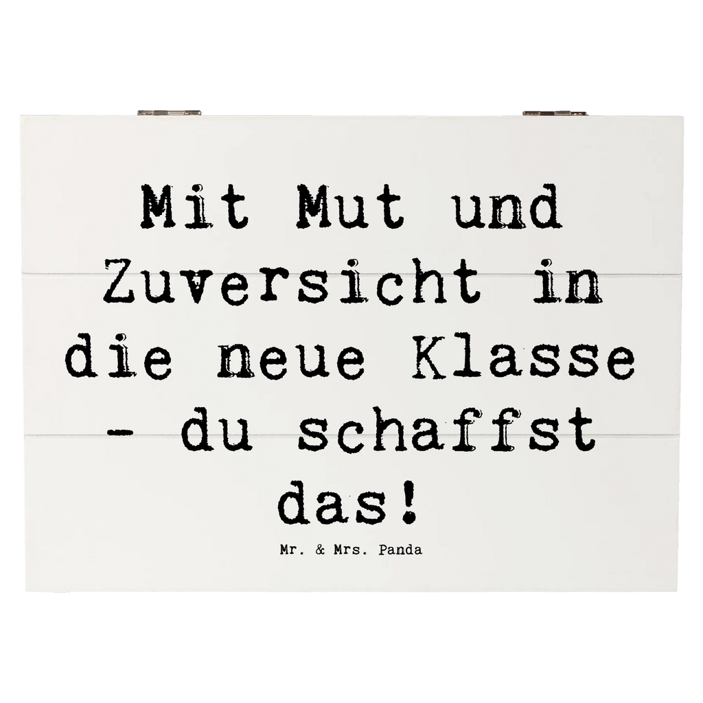 Wooden chest Saying Mit Mut und Zuversicht in die neue Klasse - du schaffst das! XXL, Schatzkiste, Schatulle, Truhe, Erinnerungsbox, Holzkiste, Geschenkbox, Erinnerungskiste, Aufbewahrungsbox, Geschenkdose, Kiste, Dekokiste