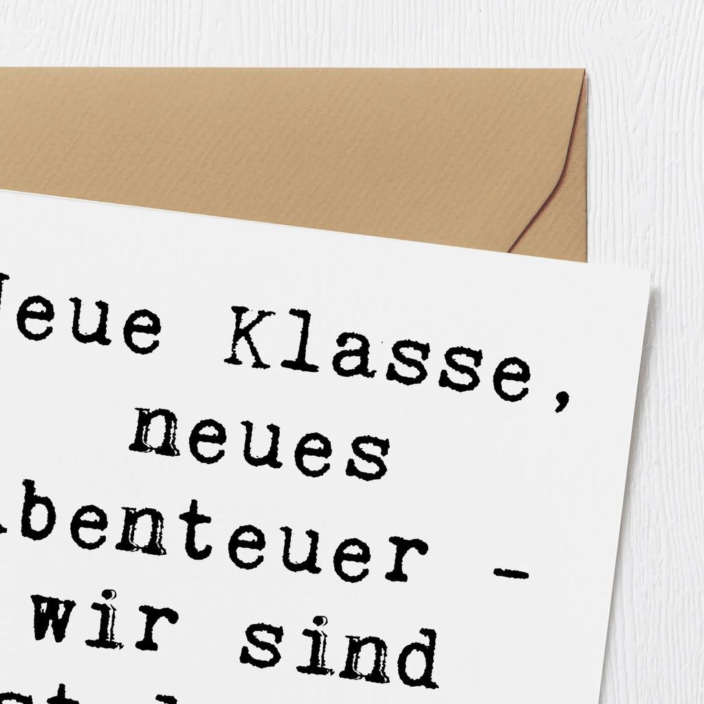Deluxe Card Saying Neue Klasse, neues Abenteuer - wir sind stolz auf dich! Karte, Glückwunschkarte, Grußkarte, Hochwertige Klappkarte, Hochwertige Grußkarte, Geburtstagskarte, Einladungskarte, Klappkarte, Hochzeitskarte