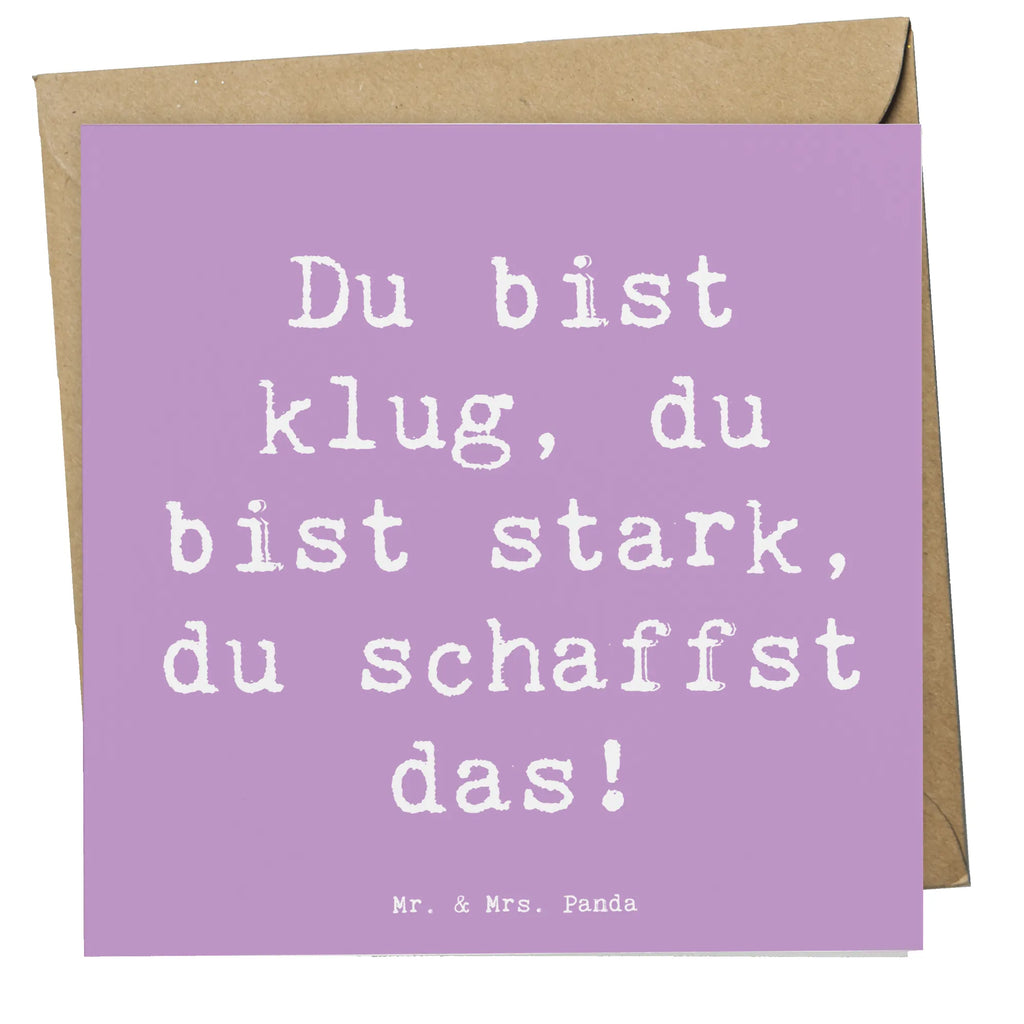 Deluxe Card Saying Du bist klug, du bist stark, du schaffst das! Karte, Hochwertige Grußkarte, Einladungskarte, Geburtstagskarte, Hochwertige Klappkarte, Klappkarte, Grußkarte, Hochzeitskarte, Glückwunschkarte, sprüche, zitate, spruch kollektion, inspiration, motivation, lebensweisheiten, geschenkideen, wanddeko, wohnaccessoires, sprüche sammlung, schöne sprüche, glück, liebe, freude, lächeln, alltag verschönern, nachhaltige geschenke, dekoration, kreativ, einzigartig, shopify, mr and mrs panda