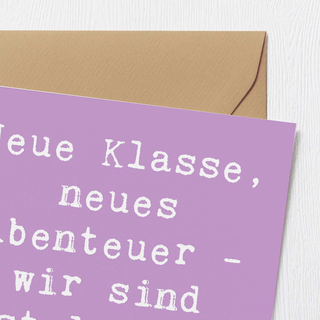 Deluxe Card Saying Neue Klasse, neues Abenteuer - wir sind stolz auf dich! Karte, Glückwunschkarte, Grußkarte, Hochwertige Klappkarte, Hochwertige Grußkarte, Geburtstagskarte, Einladungskarte, Klappkarte, Hochzeitskarte