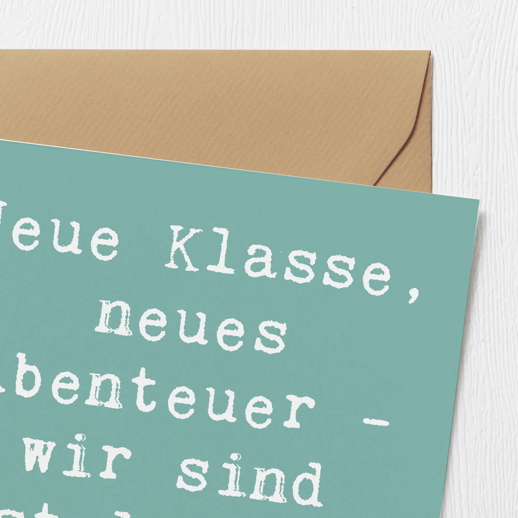 Deluxe Card Saying Neue Klasse, neues Abenteuer - wir sind stolz auf dich! Karte, Glückwunschkarte, Grußkarte, Hochwertige Klappkarte, Hochwertige Grußkarte, Geburtstagskarte, Einladungskarte, Klappkarte, Hochzeitskarte