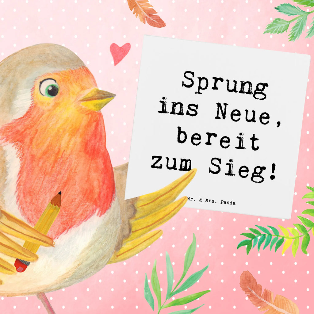Deluxe Card Saying Sprung ins Neue, bereit zum Sieg! doppelkarte, Grußkarte, anlasskarte, faltkarte, Klappkarte, Glückwunschkarte, Dekoration, sprüche, zitate, spruch kollektion, inspiration, motivation, lebensweisheiten, geschenkideen, wanddeko, wohnaccessoires, sprüche sammlung, schöne sprüche, glück, liebe, freude, Lächeln, alltag verschönern, nachhaltige geschenke, Kreativ, Einzigartig, shopify, mr and mrs panda