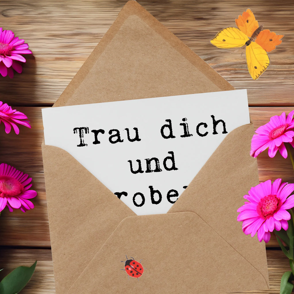Deluxe Card Saying Trau dich und erobere das Spielfeld! Hochzeitskarte, Hochwertige Klappkarte, Klappkarte, Einladungskarte, Geburtstagskarte, Karte, Hochwertige Grußkarte, Grußkarte, Glückwunschkarte
