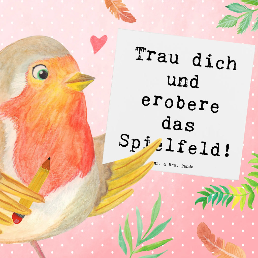 Deluxe Card Saying Trau dich und erobere das Spielfeld! Hochzeitskarte, Hochwertige Klappkarte, Klappkarte, Einladungskarte, Geburtstagskarte, Karte, Hochwertige Grußkarte, Grußkarte, Glückwunschkarte