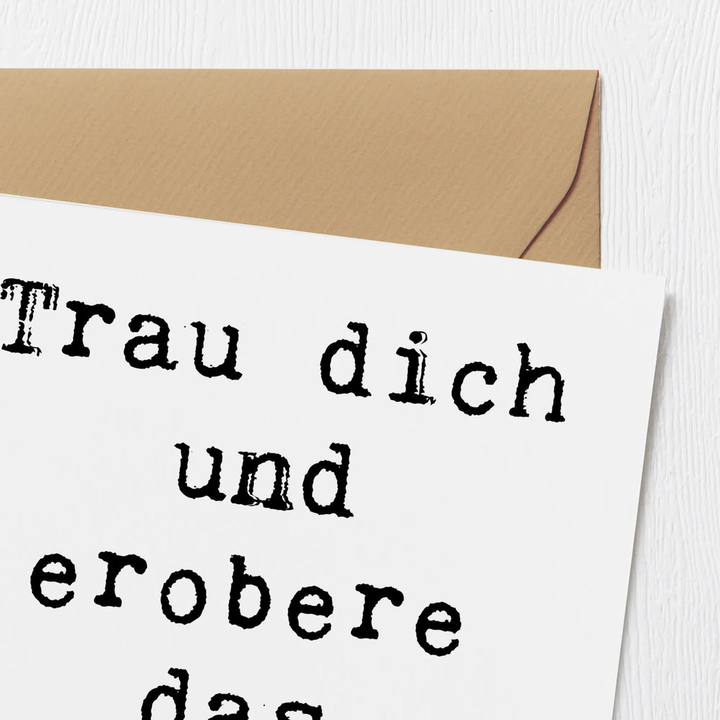 Deluxe Card Saying Trau dich und erobere das Spielfeld! Hochzeitskarte, Hochwertige Klappkarte, Klappkarte, Einladungskarte, Geburtstagskarte, Karte, Hochwertige Grußkarte, Grußkarte, Glückwunschkarte