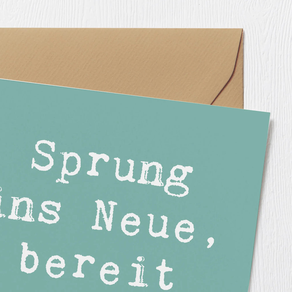 Deluxe Card Saying Sprung ins Neue, bereit zum Sieg! doppelkarte, Grußkarte, anlasskarte, faltkarte, Klappkarte, Glückwunschkarte, Dekoration, sprüche, zitate, spruch kollektion, inspiration, motivation, lebensweisheiten, geschenkideen, wanddeko, wohnaccessoires, sprüche sammlung, schöne sprüche, glück, liebe, freude, Lächeln, alltag verschönern, nachhaltige geschenke, Kreativ, Einzigartig, shopify, mr and mrs panda