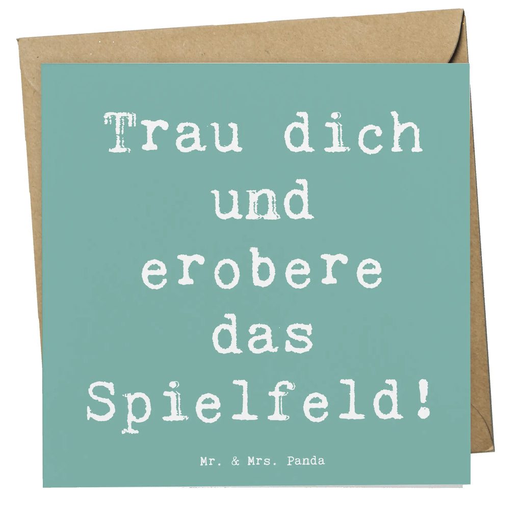 Deluxe Card Saying Trau dich und erobere das Spielfeld! Hochzeitskarte, Hochwertige Klappkarte, Klappkarte, Einladungskarte, Geburtstagskarte, Karte, Hochwertige Grußkarte, Grußkarte, Glückwunschkarte