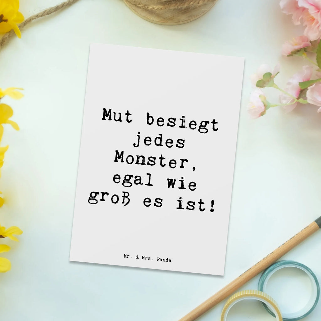 Postkarte Spruch Ängste vor Monstern besiegen Postkarte, Karte, Grußkarte, Geschenkkarte, Ansichtskarten, Einladung Geburtstag, Einladungskarte, Dankeskarte, Geburtstagskarte, Ansichtskarte, Einladungskarten Geburtstag, Einladung