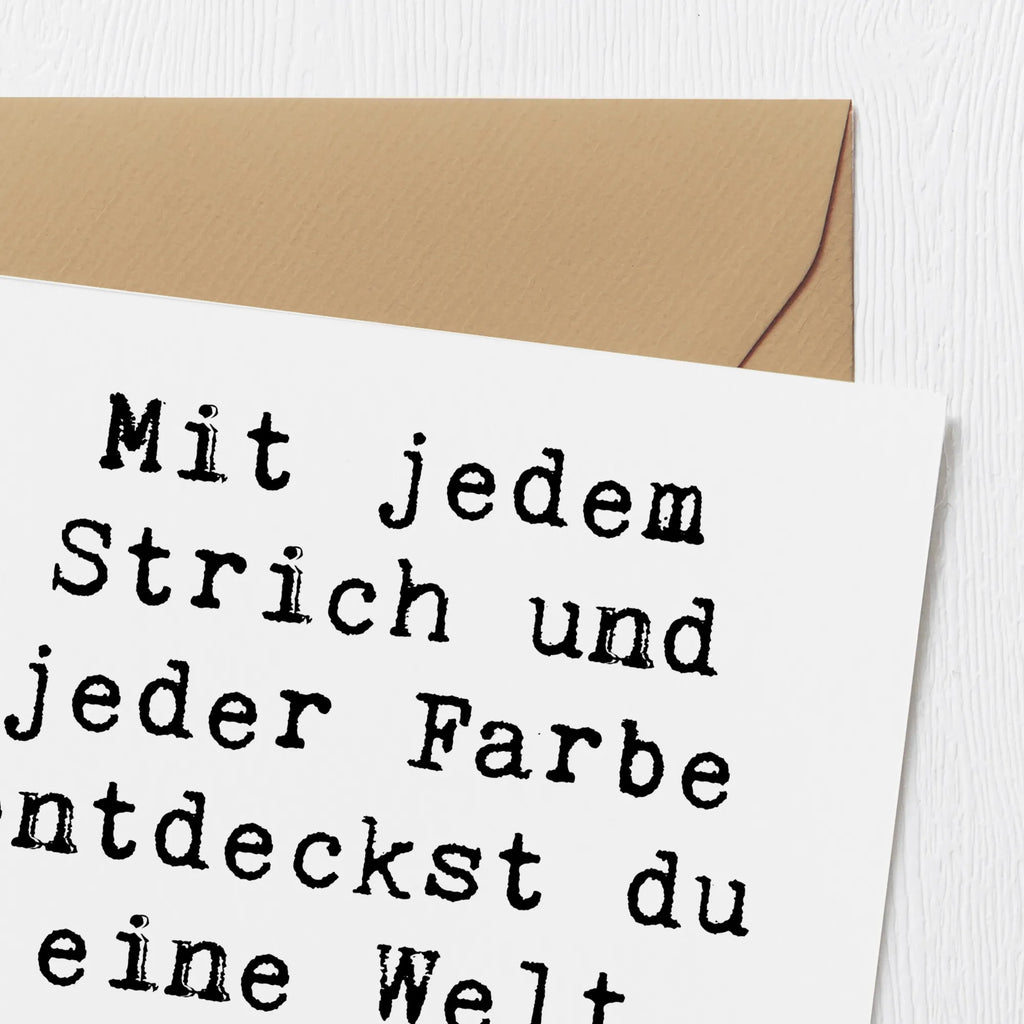 Deluxe Card Saying Mit jedem Strich und jeder Farbe entdeckst du eine Welt voller Wunder. Klappkarte, Hochwertige Grußkarte, Glückwunschkarte, Geburtstagskarte, Hochzeitskarte, Karte, Hochwertige Klappkarte, Grußkarte, Einladungskarte