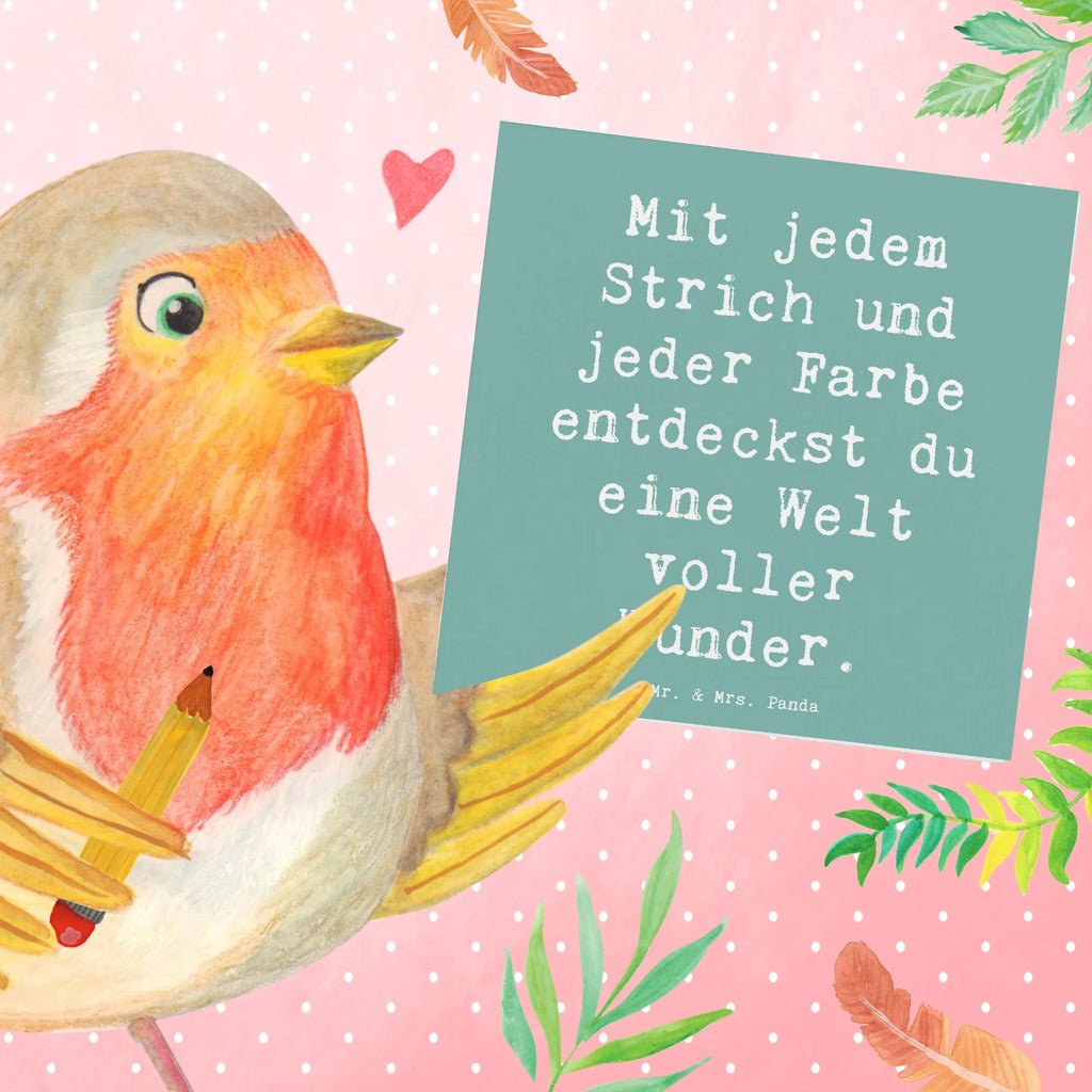 Deluxe Card Saying Mit jedem Strich und jeder Farbe entdeckst du eine Welt voller Wunder. Klappkarte, Hochwertige Grußkarte, Glückwunschkarte, Geburtstagskarte, Hochzeitskarte, Karte, Hochwertige Klappkarte, Grußkarte, Einladungskarte