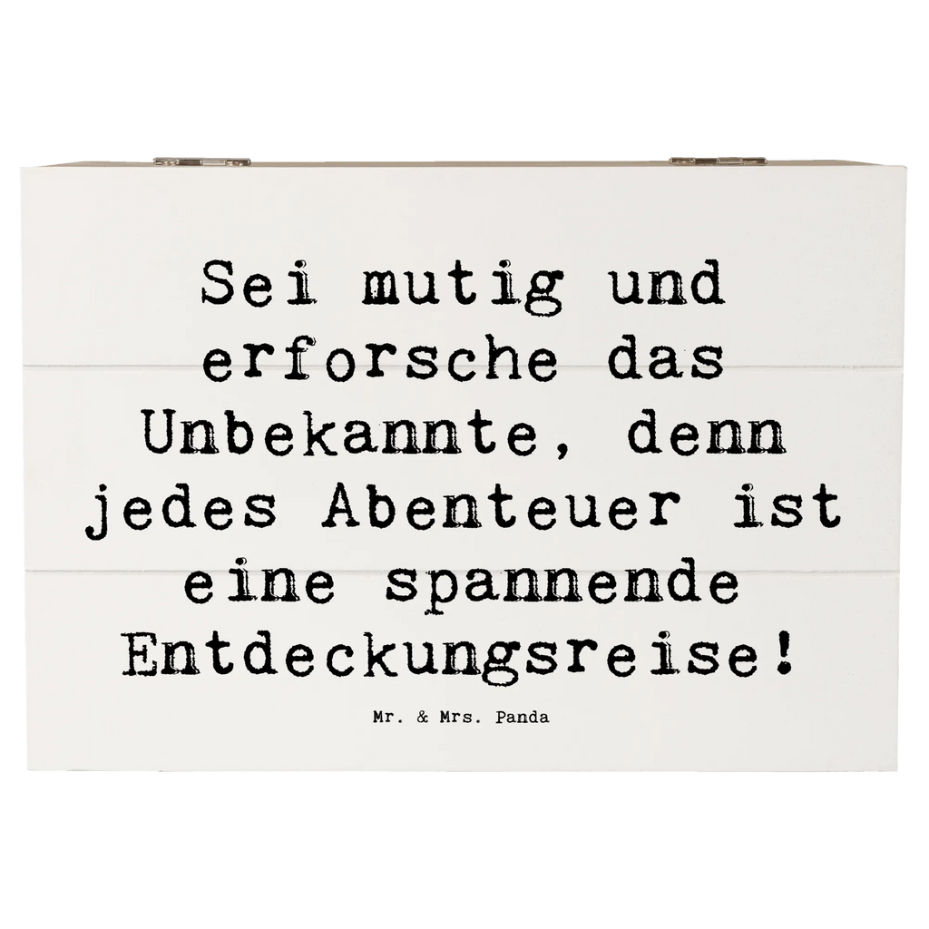 Wooden chest Saying Sei mutig und erforsche das Unbekannte, denn jedes Abenteuer ist eine spannende Entdeckungsreise! Schatulle, Erinnerungskiste, Schatzkiste, Dekokiste, Geschenkdose, Truhe, Aufbewahrungsbox, Holzkiste, Erinnerungsbox, Kiste, Geschenkbox, XXL