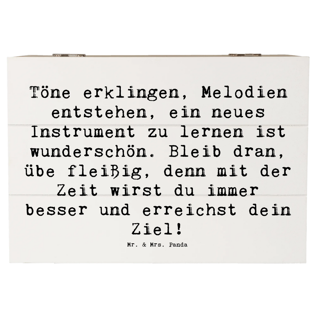 Wooden chest Saying Töne erklingen, Melodien entstehen, ein neues Instrument zu lernen ist wunderschön. Bleib dran, übe fleißig, denn mit der Zeit wirst du immer besser und erreichst dein Ziel! Aufbewahrungsbox, XXL, Kiste, Holzkiste, Truhe, Geschenkdose, Schatzkiste, Schatulle, Geschenkbox, Dekokiste, Erinnerungsbox, Erinnerungskiste