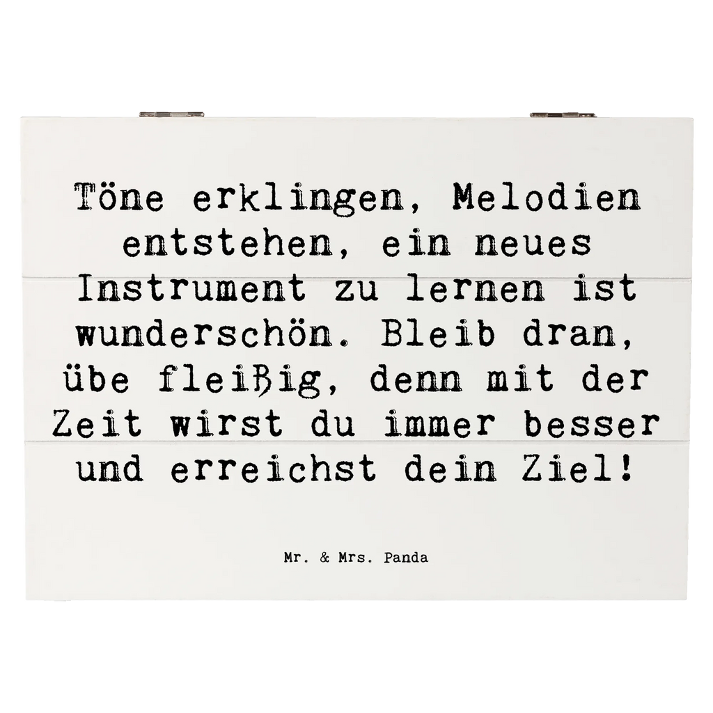 Wooden chest Saying Töne erklingen, Melodien entstehen, ein neues Instrument zu lernen ist wunderschön. Bleib dran, übe fleißig, denn mit der Zeit wirst du immer besser und erreichst dein Ziel! Aufbewahrungsbox, XXL, Kiste, Holzkiste, Truhe, Geschenkdose, Schatzkiste, Schatulle, Geschenkbox, Dekokiste, Erinnerungsbox, Erinnerungskiste