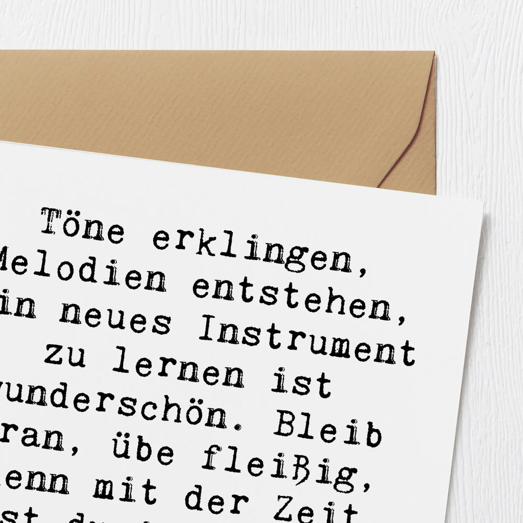Deluxe Card Saying Töne erklingen, Melodien entstehen, ein neues Instrument zu lernen ist wunderschön. Bleib dran, übe fleißig, denn mit der Zeit wirst du immer besser und erreichst dein Ziel! Klappkarte, Hochwertige Grußkarte, Karte, Hochwertige Klappkarte, Einladungskarte, Grußkarte, Glückwunschkarte, Geburtstagskarte, Hochzeitskarte