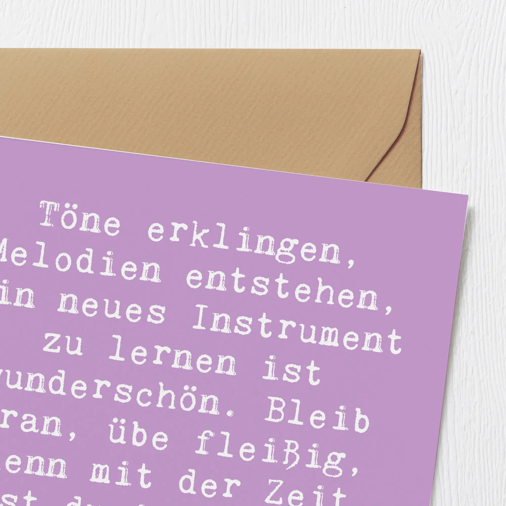 Deluxe Card Saying Töne erklingen, Melodien entstehen, ein neues Instrument zu lernen ist wunderschön. Bleib dran, übe fleißig, denn mit der Zeit wirst du immer besser und erreichst dein Ziel! Klappkarte, Hochwertige Grußkarte, Karte, Hochwertige Klappkarte, Einladungskarte, Grußkarte, Glückwunschkarte, Geburtstagskarte, Hochzeitskarte