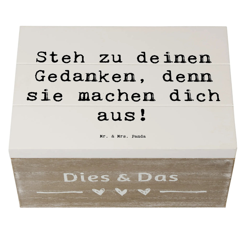 Wooden chest Saying Steh zu deinen Gedanken, denn sie machen dich aus! Geschenkbox, Truhe, Geschenkdose, Dekokiste, Erinnerungsbox, Aufbewahrungsbox, XXL, Holzkiste, Erinnerungskiste, Kiste, Schatzkiste, Schatulle