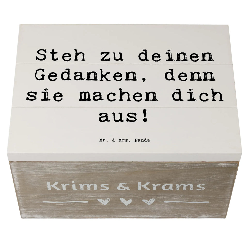 Wooden chest Saying Steh zu deinen Gedanken, denn sie machen dich aus! Geschenkbox, Truhe, Geschenkdose, Dekokiste, Erinnerungsbox, Aufbewahrungsbox, XXL, Holzkiste, Erinnerungskiste, Kiste, Schatzkiste, Schatulle