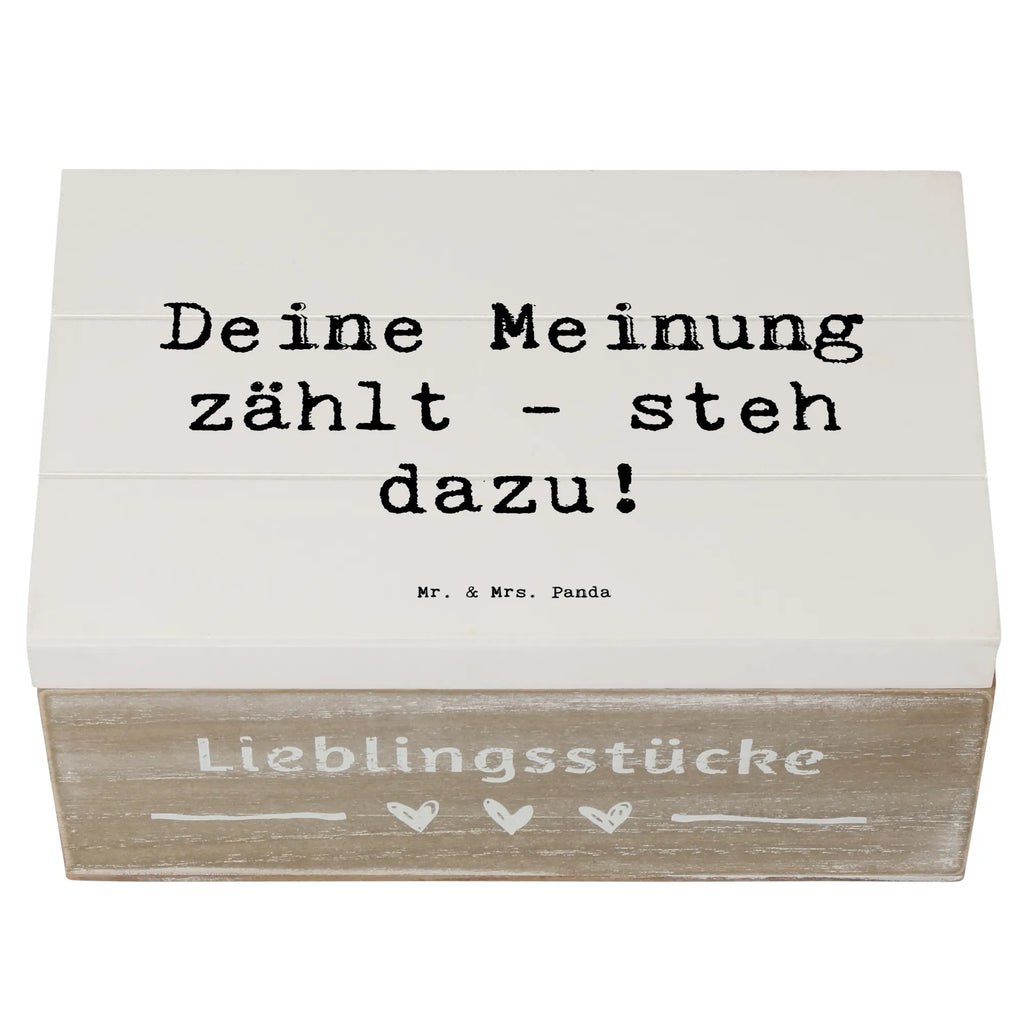 Holzkiste Spruch Mutig zu Meinungen Schatulle, XXL, Geschenkbox, Erinnerungsbox, Erinnerungskiste, Aufbewahrungsbox, Schatzkiste, Kiste, Dekokiste, Geschenkdose, Holzkiste, Truhe