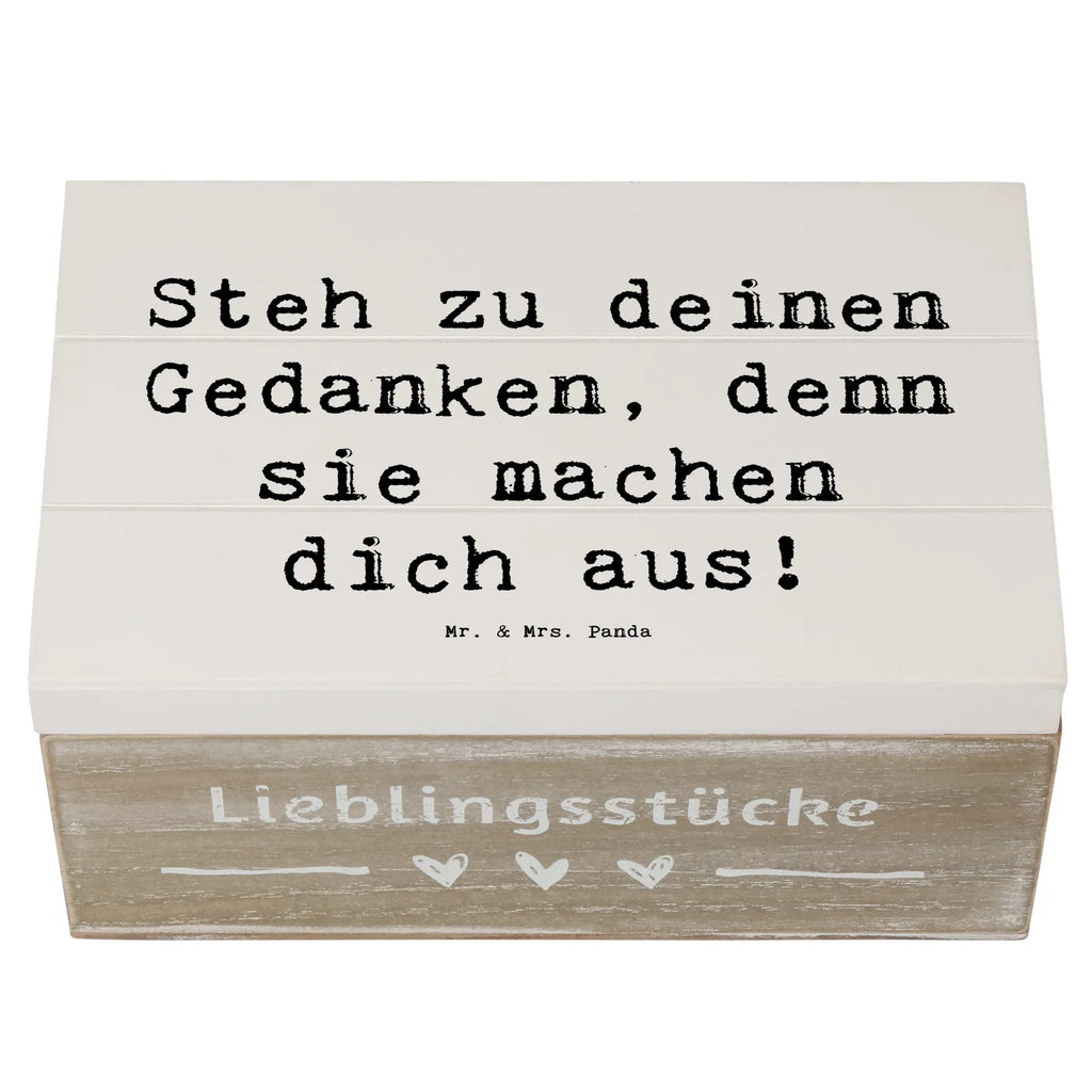 Wooden chest Saying Steh zu deinen Gedanken, denn sie machen dich aus! Geschenkbox, Truhe, Geschenkdose, Dekokiste, Erinnerungsbox, Aufbewahrungsbox, XXL, Holzkiste, Erinnerungskiste, Kiste, Schatzkiste, Schatulle