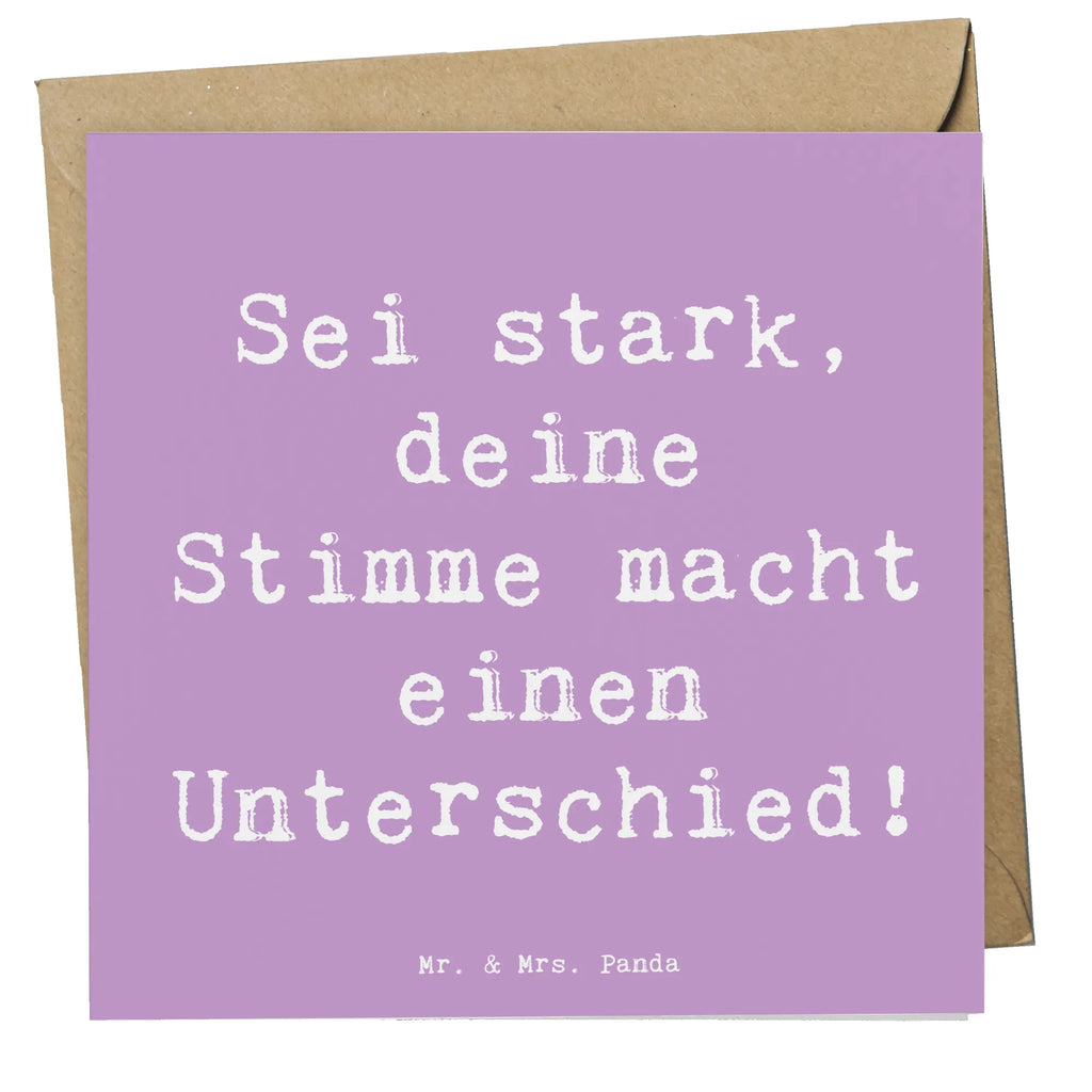 Deluxe Card Saying Sei stark, deine Stimme macht einen Unterschied! Grußkarte, Karte, Glückwunschkarte, Hochwertige Grußkarte, Hochzeitskarte, Hochwertige Klappkarte, Einladungskarte, Geburtstagskarte, Klappkarte