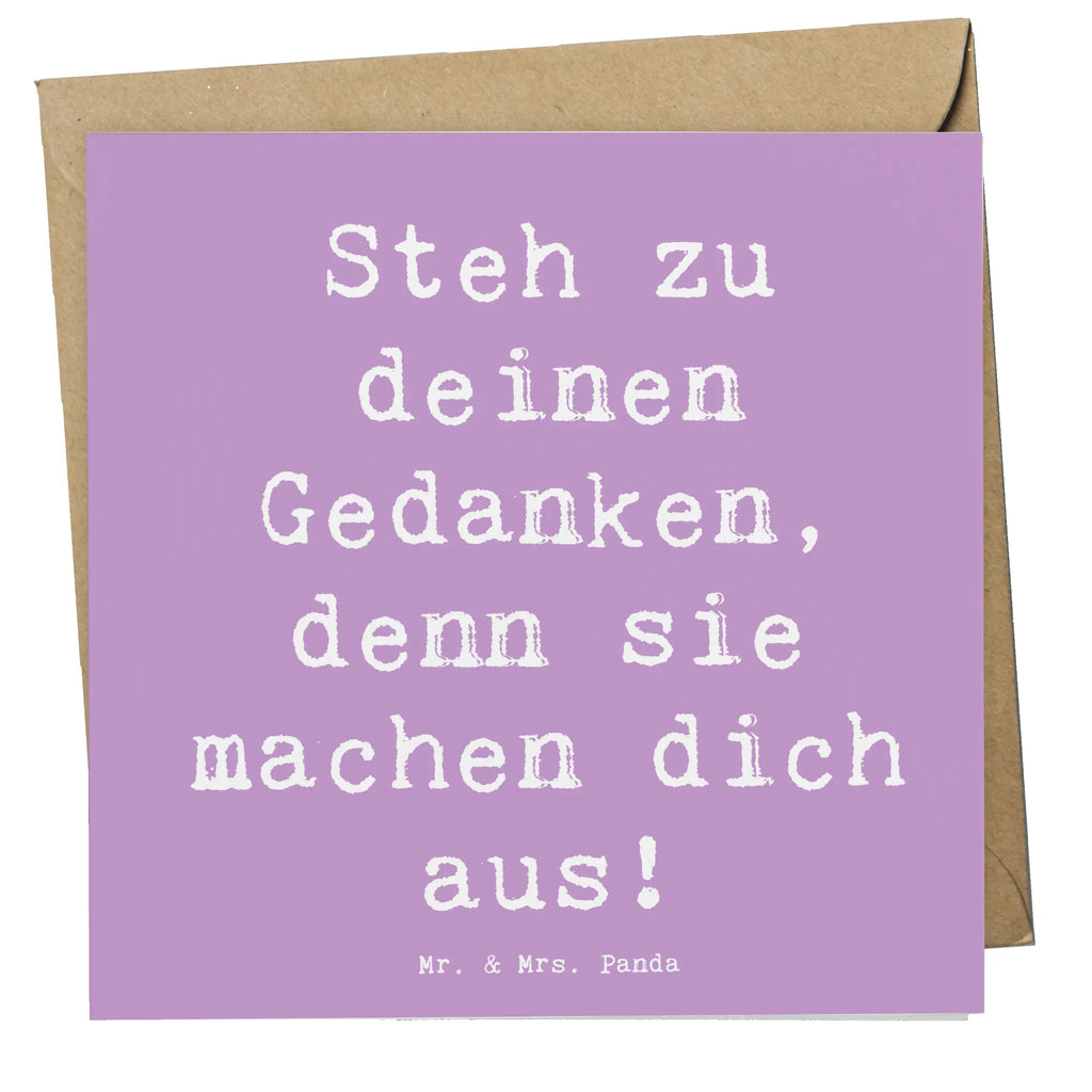 Deluxe Card Saying Steh zu deinen Gedanken, denn sie machen dich aus! Grußkarte, Karte, Hochwertige Klappkarte, Klappkarte, Geburtstagskarte, Hochwertige Grußkarte, Glückwunschkarte, Hochzeitskarte, Einladungskarte