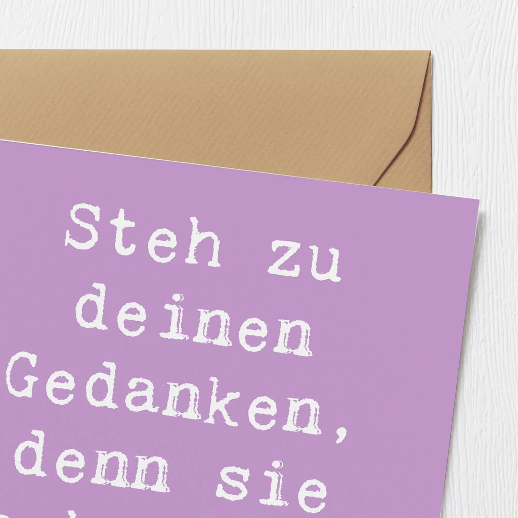 Deluxe Card Saying Steh zu deinen Gedanken, denn sie machen dich aus! Grußkarte, Karte, Hochwertige Klappkarte, Klappkarte, Geburtstagskarte, Hochwertige Grußkarte, Glückwunschkarte, Hochzeitskarte, Einladungskarte
