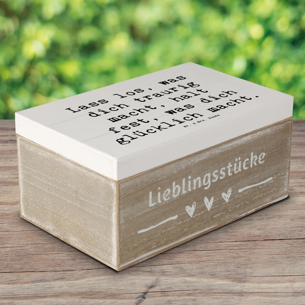 Wooden chest Saying Lass los, was dich traurig macht, halt fest, was dich glücklich macht. Erinnerungskiste, Truhe, Schatzkiste, Dekokiste, XXL, Holzkiste, Erinnerungsbox, Aufbewahrungsbox, Geschenkbox, Geschenkdose, Kiste, Schatulle