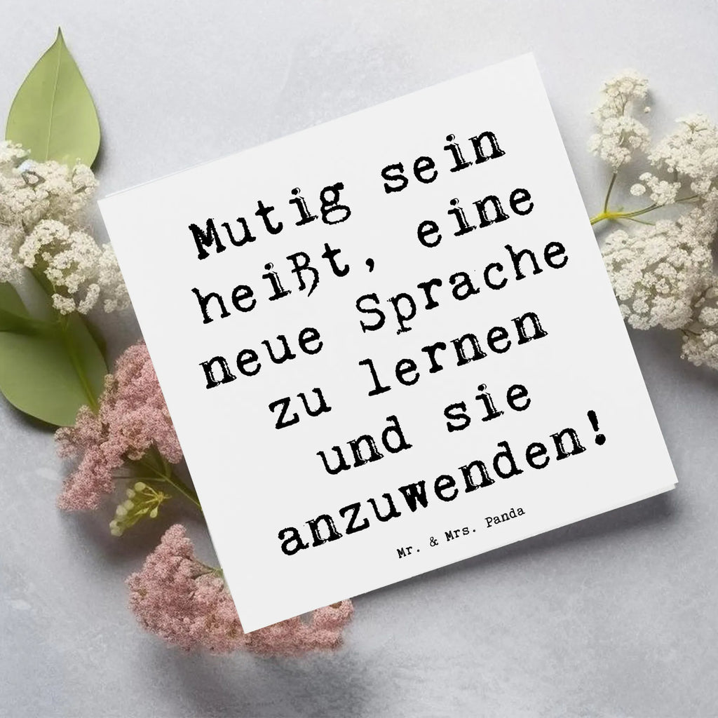 Deluxe Karte Spruch Sprachen Lernen und Anwenden Einladungskarte, Karte, Hochwertige Grußkarte, Hochwertige Klappkarte, Hochzeitskarte, Geburtstagskarte, Grußkarte, Glückwunschkarte, Klappkarte