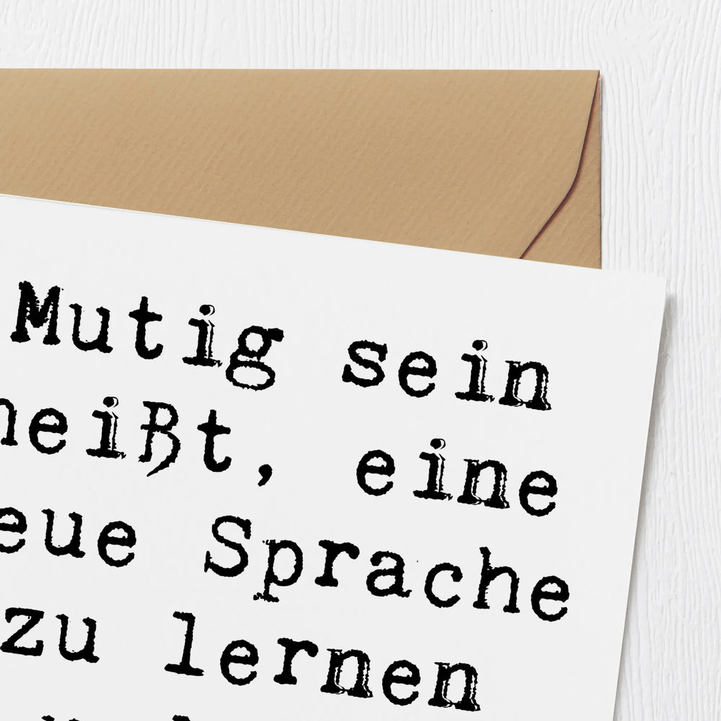 Deluxe Karte Spruch Sprachen Lernen und Anwenden Einladungskarte, Karte, Hochwertige Grußkarte, Hochwertige Klappkarte, Hochzeitskarte, Geburtstagskarte, Grußkarte, Glückwunschkarte, Klappkarte