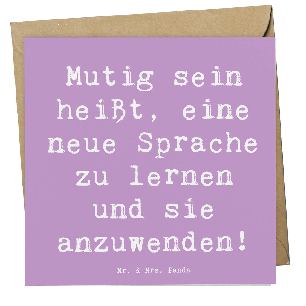 Deluxe Karte Spruch Sprachen Lernen und Anwenden Einladungskarte, Karte, Hochwertige Grußkarte, Hochwertige Klappkarte, Hochzeitskarte, Geburtstagskarte, Grußkarte, Glückwunschkarte, Klappkarte