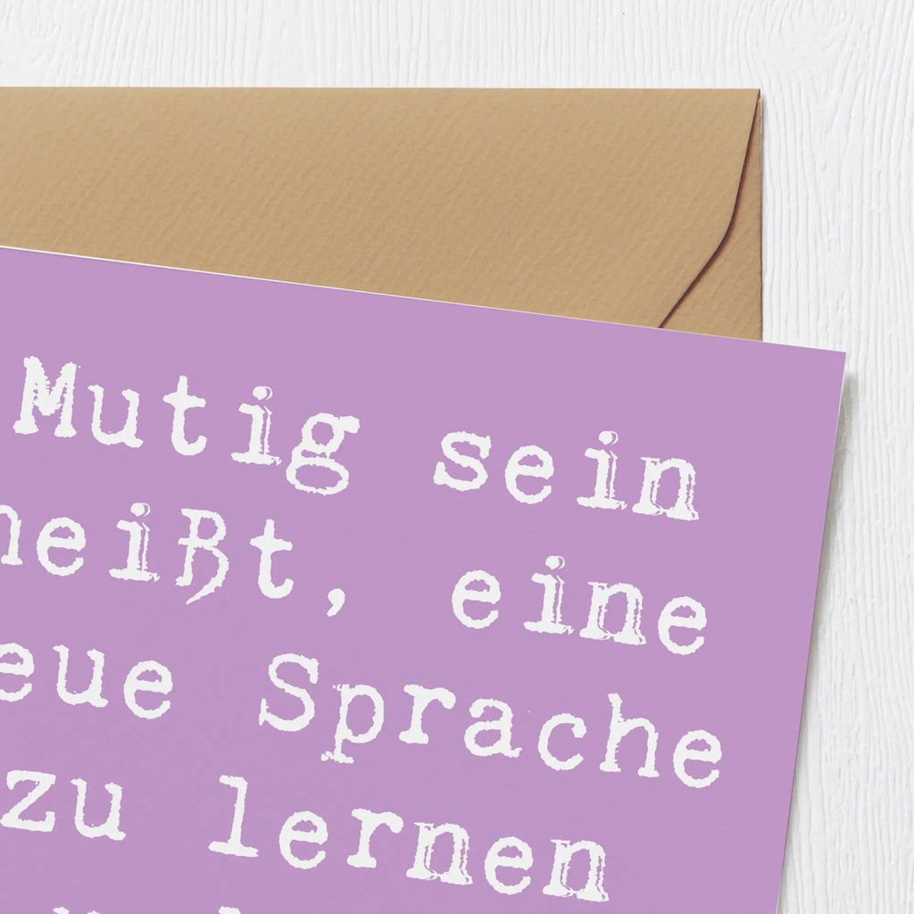 Deluxe Karte Spruch Sprachen Lernen und Anwenden Einladungskarte, Karte, Hochwertige Grußkarte, Hochwertige Klappkarte, Hochzeitskarte, Geburtstagskarte, Grußkarte, Glückwunschkarte, Klappkarte